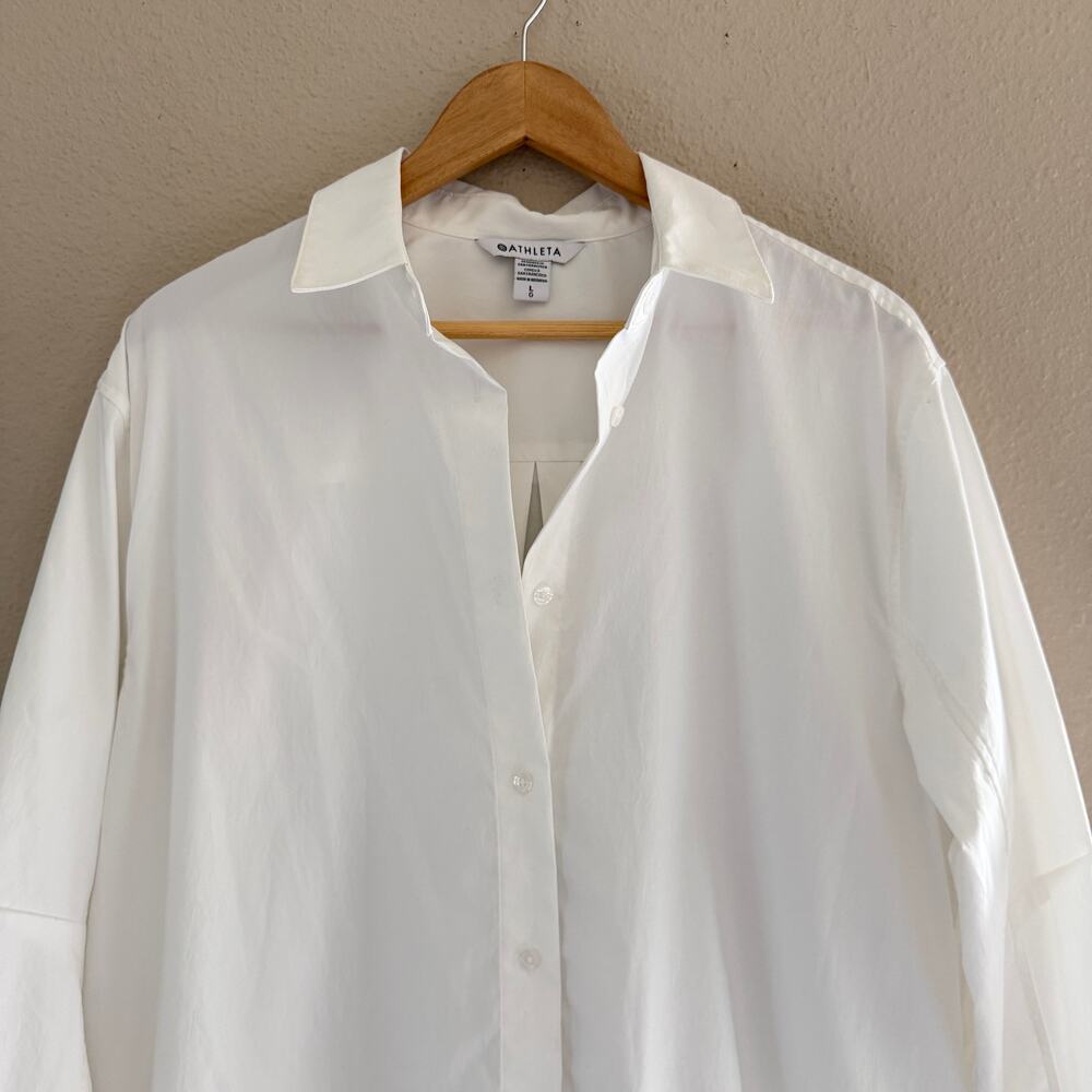 Athleta Oversized Poplin shirt in White - Picture 3 of 10
